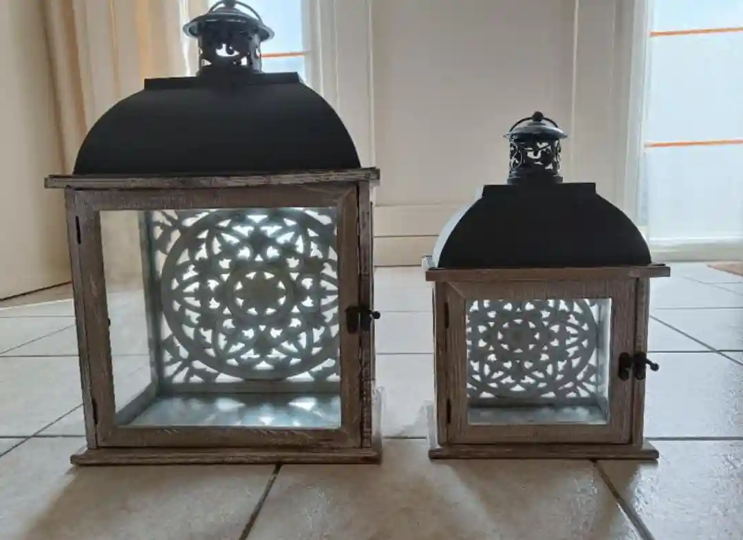 Desenli dekoratif fener seti
