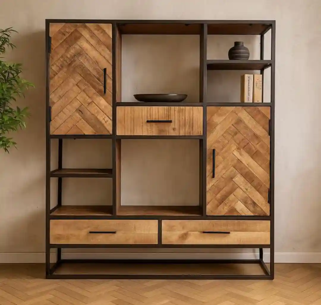 Ahşap modern tasarımlı kitaplık