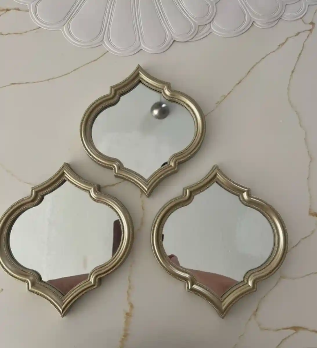 üçlü vintage dekoratif ayna seti ilan görseli