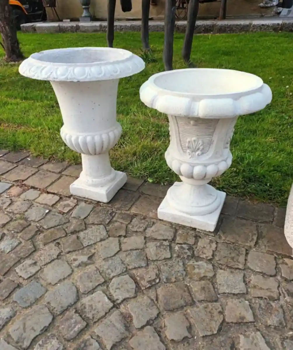 şık beyaz süs saksı seti