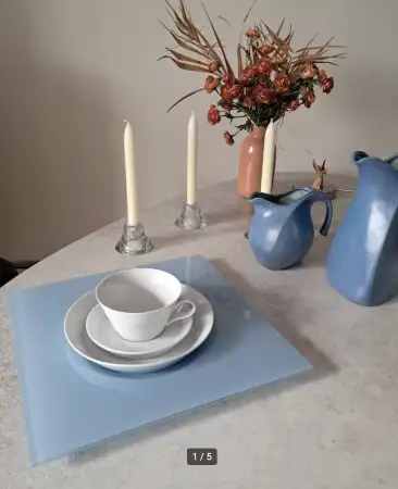 Tasarım alt plakalar mavi cam